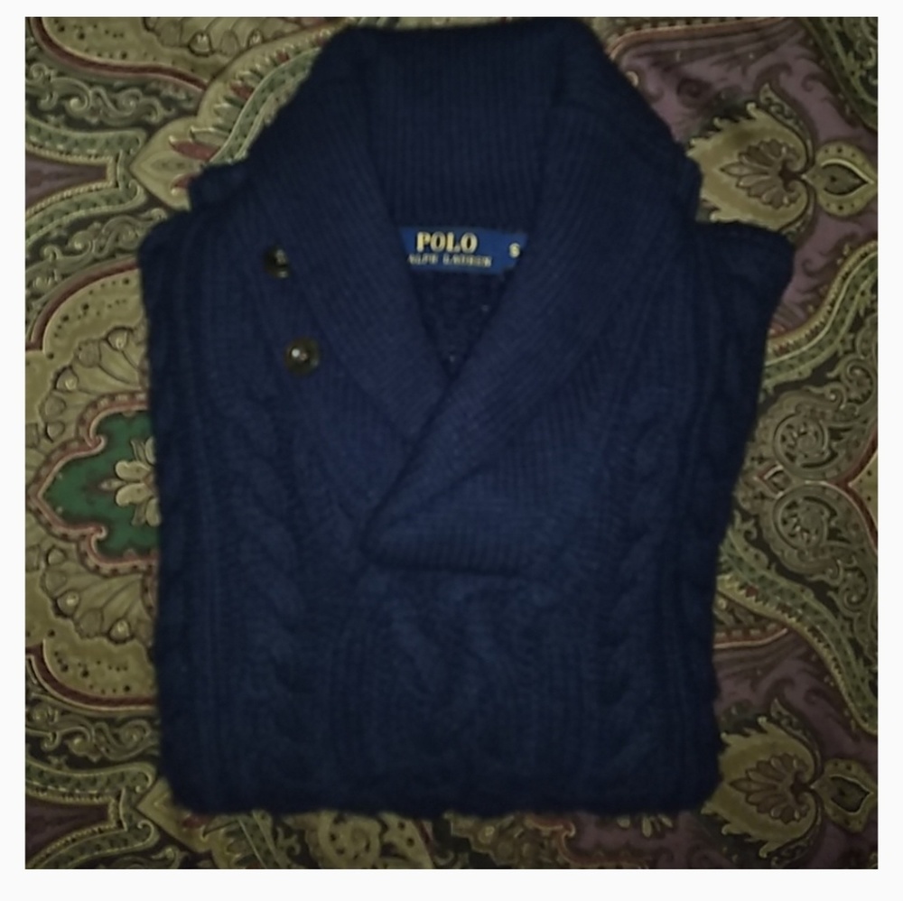 Shawl collar sweater cashmere wool